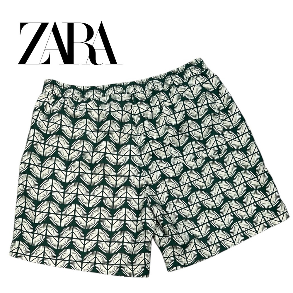 Zara Men’s 2025 Geometric Design Board Shorts - Size L - Picture 2 of 3